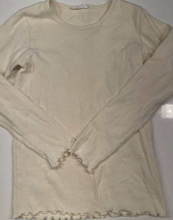 Jamie Kay 128 Shirt Rippstrick 8Y Organic Cotton weiss gelb