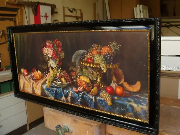 Quadro con natura morta con firma