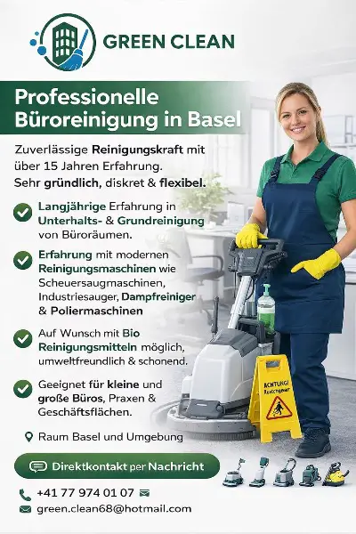 Reinigungskraft in Basel und Umgebung