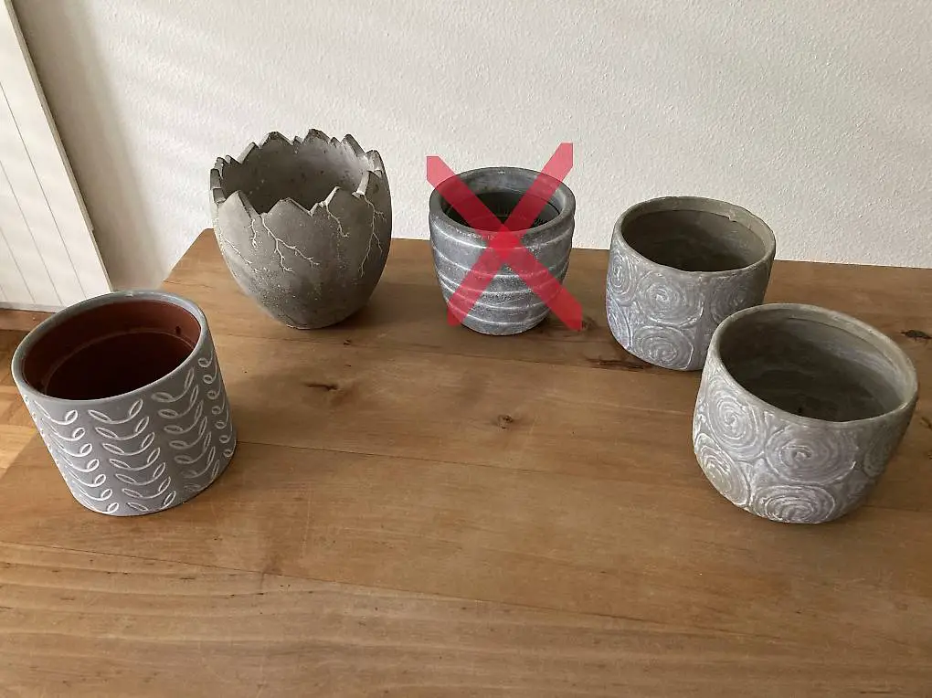 Übertöpfe Beton/Betonoptik grau