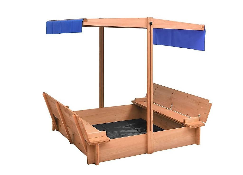 Sandkasten mit Dach Tannenholz 112x112x112 cm