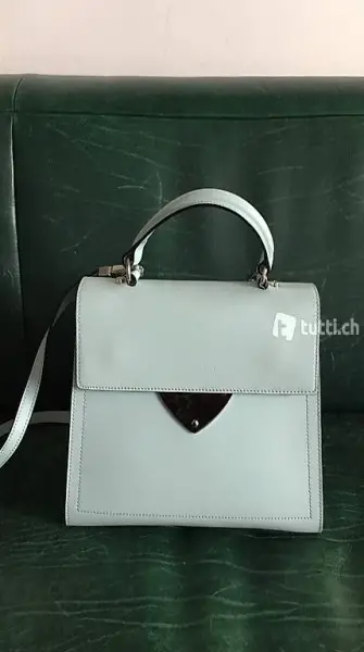 neuwertige original coccinelle tasche pastell türkis