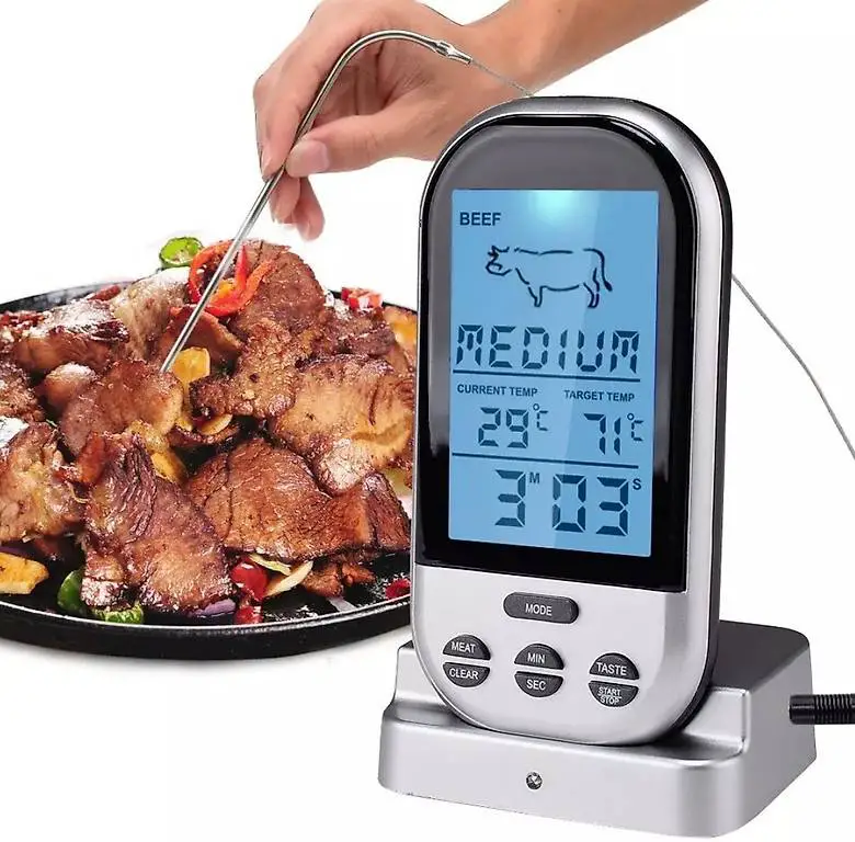 NEU Einstichthermometer, Funk-Grill Fleisch Thermometer