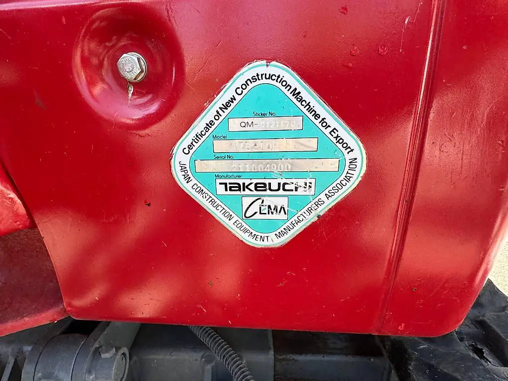 Minibagger Takeuchi 1t TB210