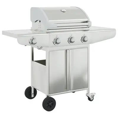vidaXL Gasgrill mit 4 Flammen SilbernSKU:367589