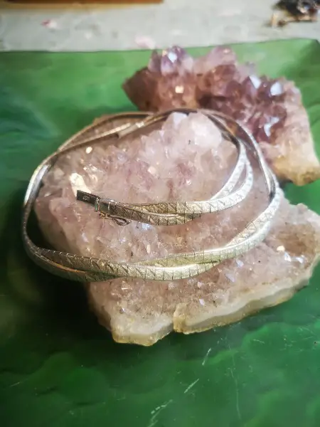 Kette, Doppelreihig, Silber, 835, 925, Vintage