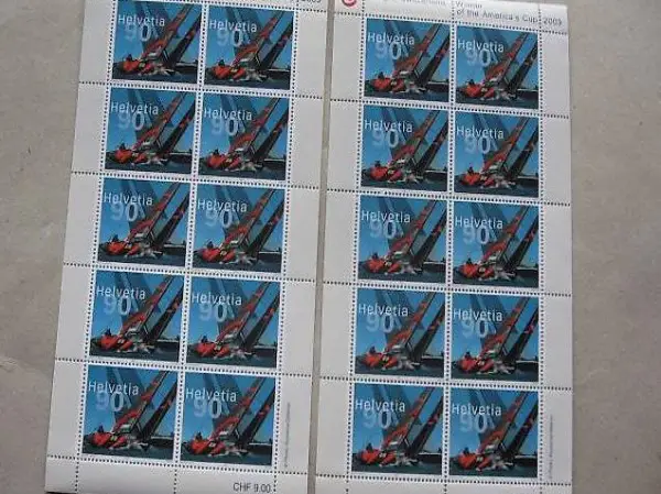 2 Alinghi Briefmarken Boegen