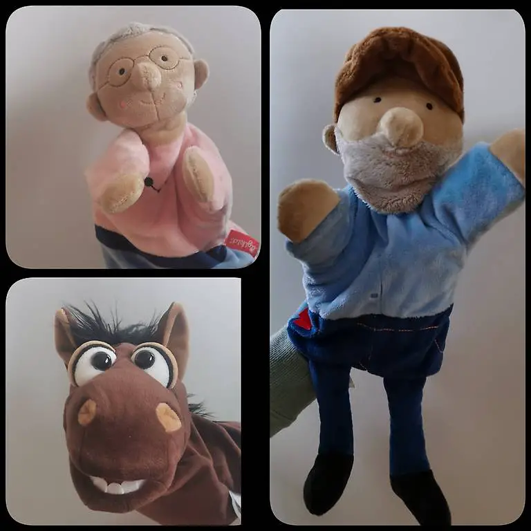 Handpuppe Oma, Opa, Pferd