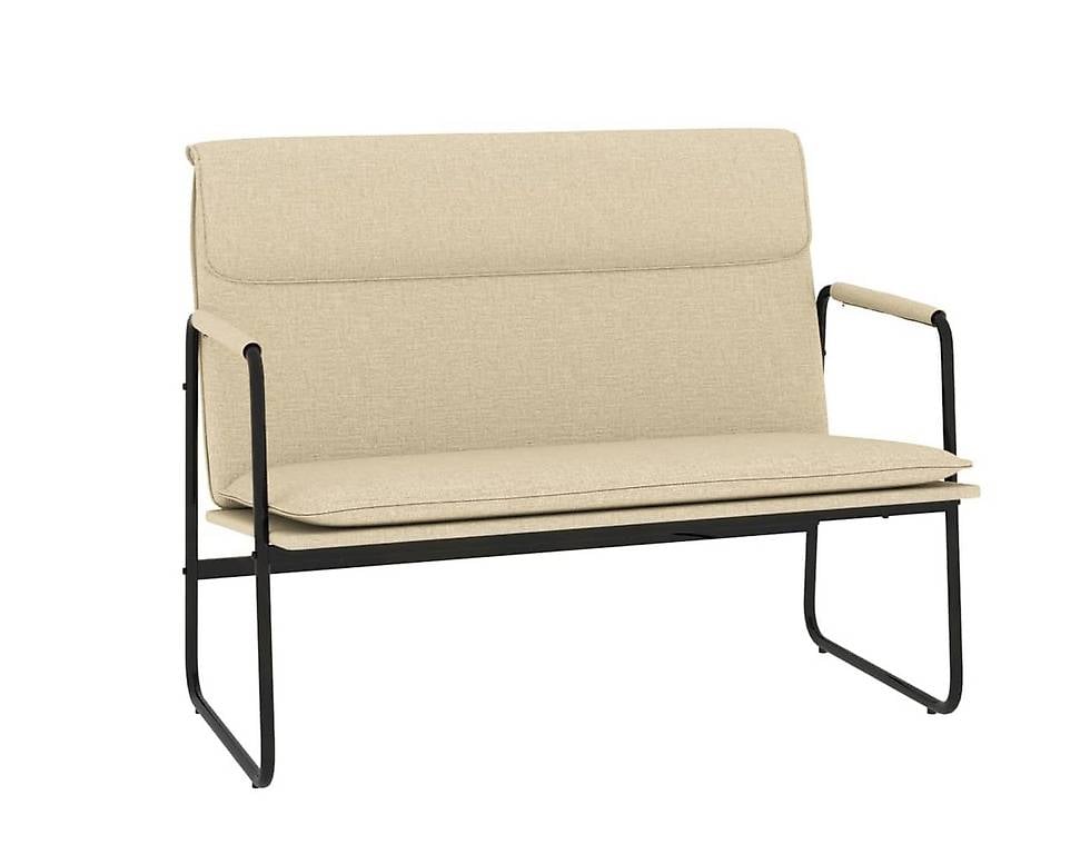 Sitzbank Creme 100x64x80 cm Stoff