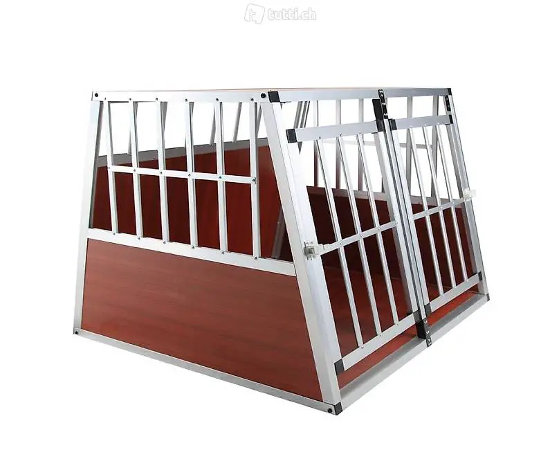  Doppelhundebox geneigte Rückseite braun