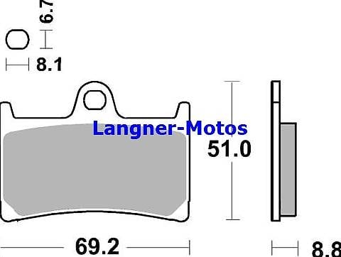 Bremsbelag SBS 198 HF Street Ceramic YAMAHA XP 500 Tech Max