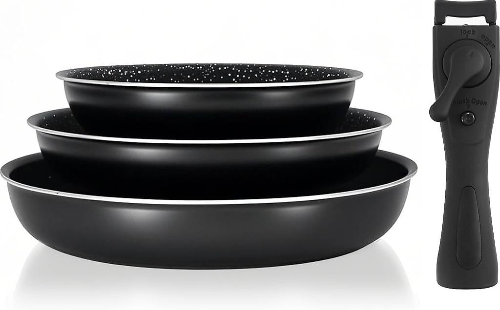 Dixmas Pfannenset, Pfanne 20/24/28 cm, Bratpfanne Set mit Ab