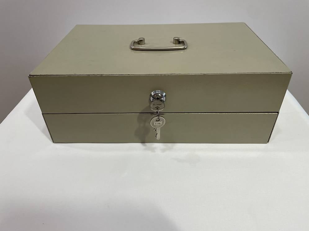 Vintage Geldkassette / Transportkassette aus Metall