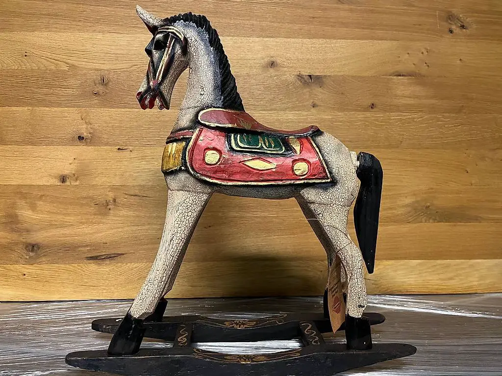 Schaukelpferd Nostalgisches Holz Schaukelpferd