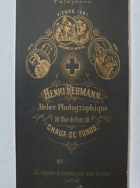  Foto Herr mit Schnurrbart Portrait REBMANN CHAUX DE FONDS