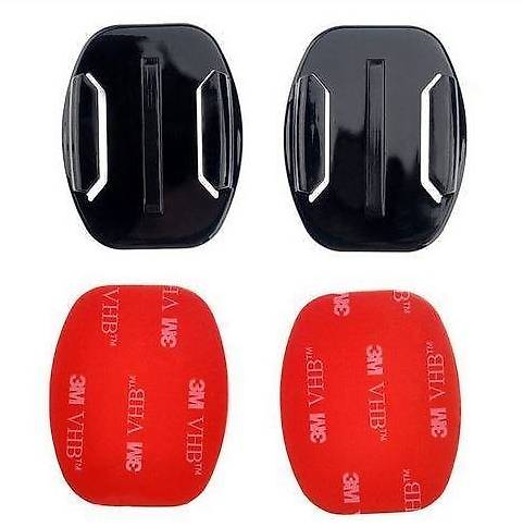 Portofrei 2x 1 Flat platten 2x 1 Klebepads 3M für Gopro Her