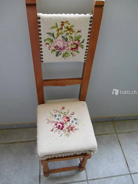 Dekor Stuhl mit Gobelin Stickerei