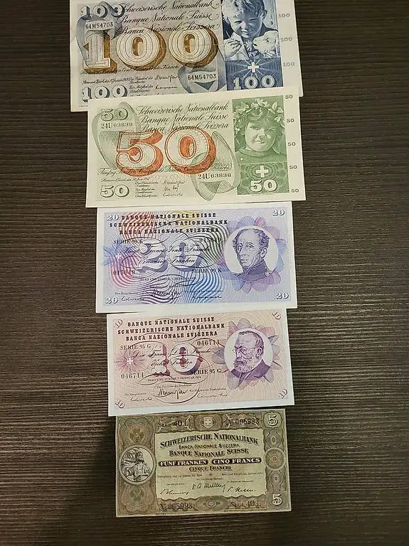 Banknoten CH 5 Stk.