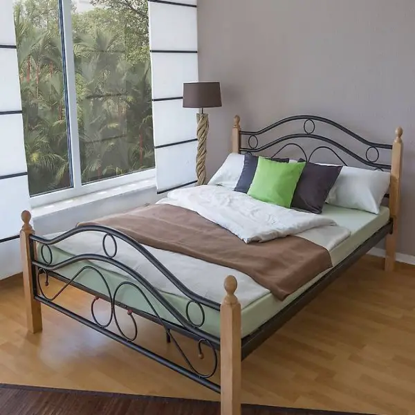  Metallbett 140x200cm Bettgestell Doppelbett 803 schwarz