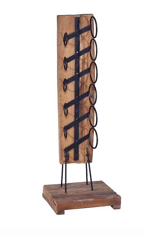 Weinständer für 6 Flaschen 35x35x100 cm Massivholz Teak