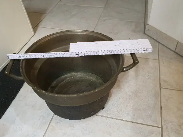 Messingkübel mit Traggriff / Henkel, 30cm, Höhe 16cm