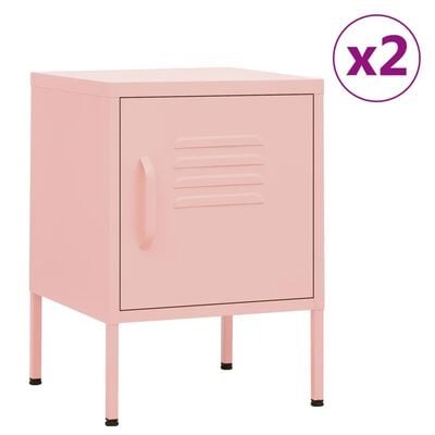  vidaXL Nachttische 2 Stk. Rosa 35x35x51 cm SKU:3095209