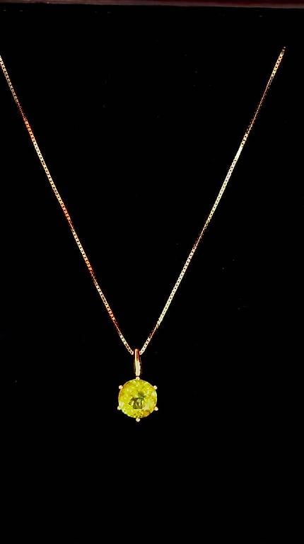 750er Goldkette mit Peridot