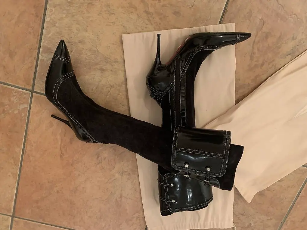 Stiefel Velour und Lackleder Paciotti Gr 37