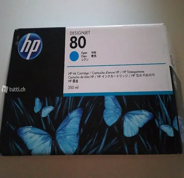  HP DesignJet 1050/1055 cyan Patrone,350ml, Nr. 80, C4846A