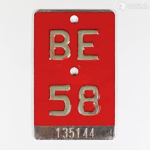Velonummer BE 1958 / Kanton Bern