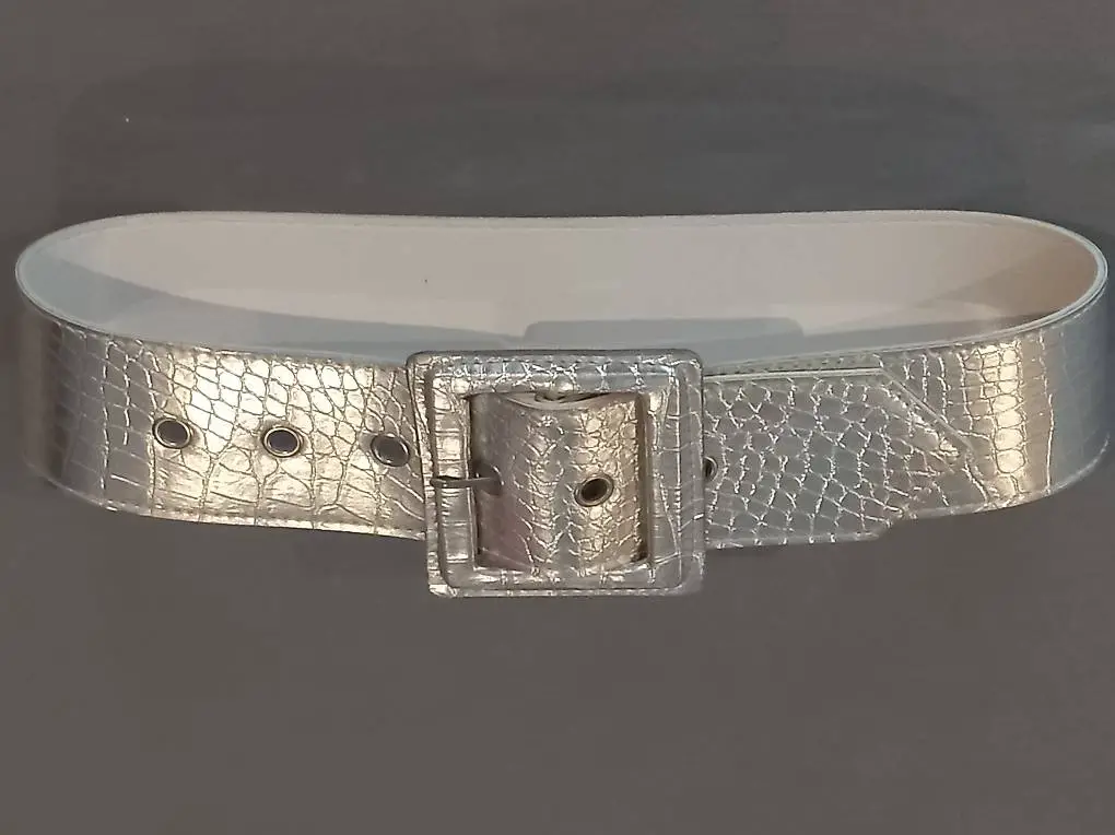 Gürtel Gurt silber, 7cm breit, Grösse S