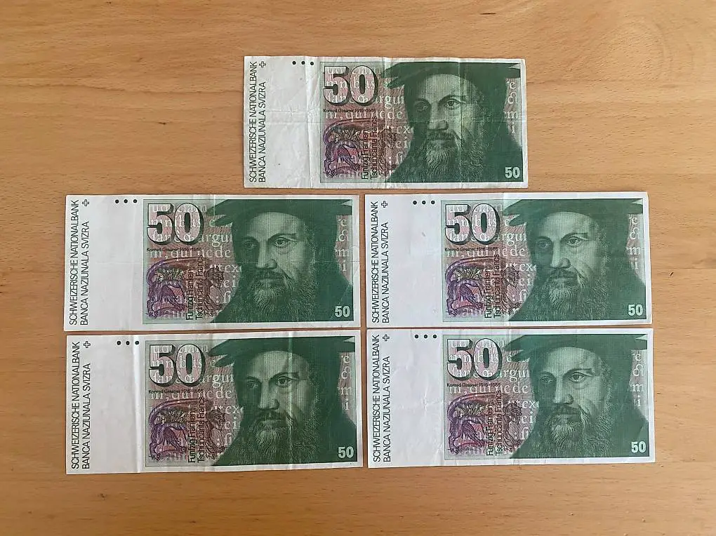 Banknote Schweiz 50 Franken Francs Serie 6 Gessner