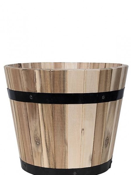  Pflanzkübel Holzfass Ø55cm 100% BIO-AKAZIENHOLZ Weinfass