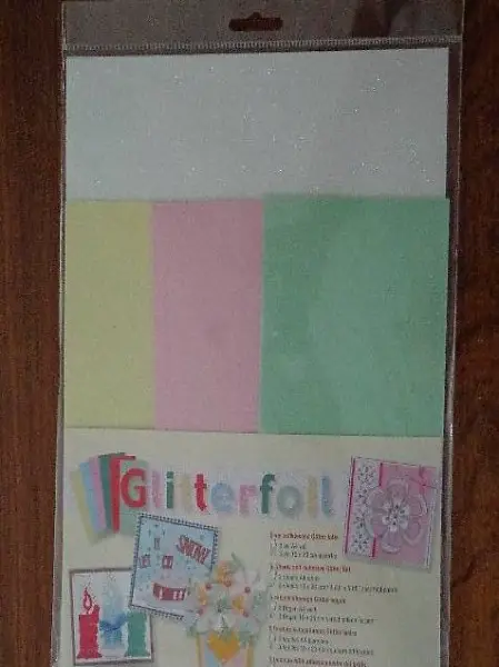 selbstklebende Glitterfolie bunt 5 Stück