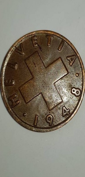 1x Münze Helvetia 1948