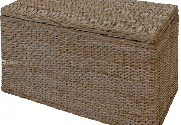  Truhe/Wäschetruhe aus Rattan (Natur Grau, Gross)