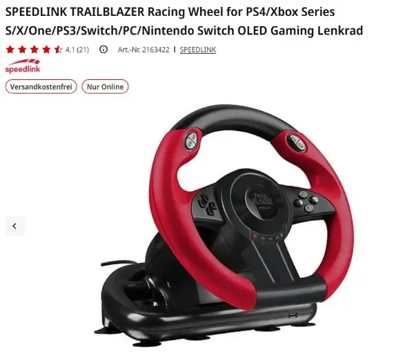 Lenkrad/Pedale für Auto-Rennspiele