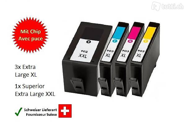  4x oder 5x Druckerpatronen kompatibel HP-903 XL / HP903 XL