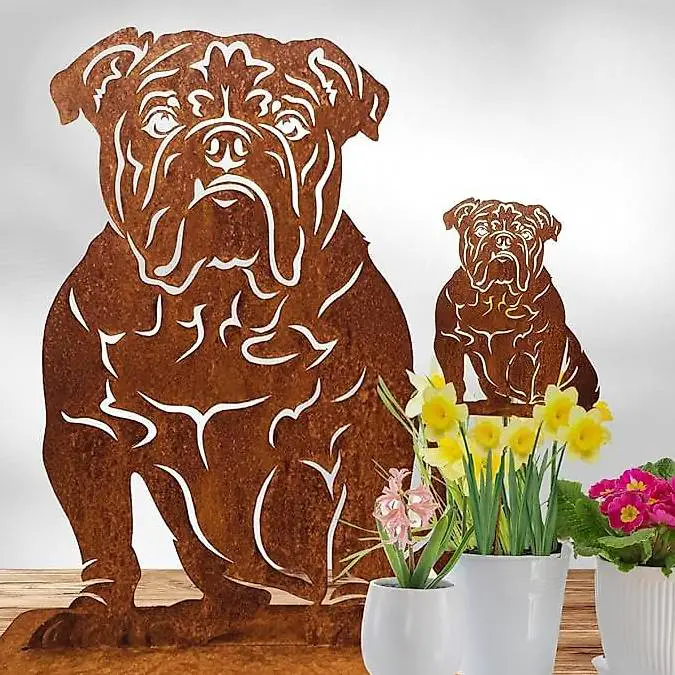 Edelrost Bulldogge 60x55x20 cm