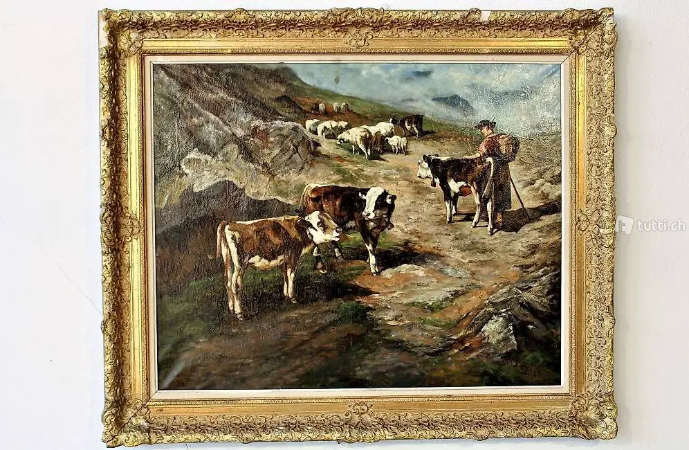  Anton Braith. Hütermädchen auf der Alm. 1898.