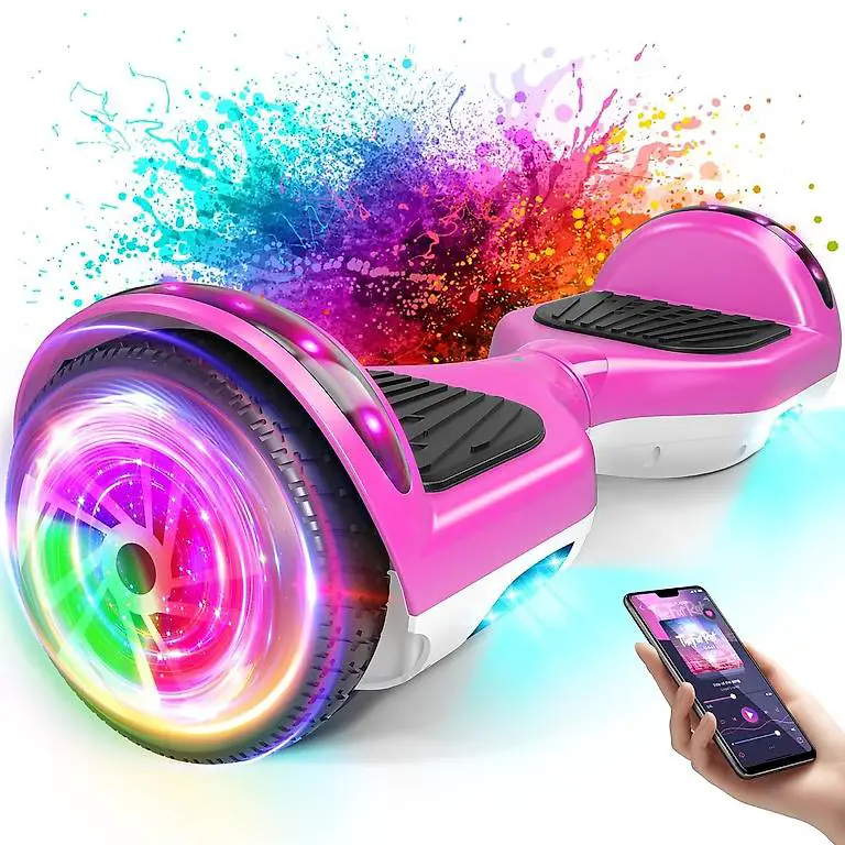 Hoverboard with 6.5" LED Wheels & Headlight, Power by Dual B