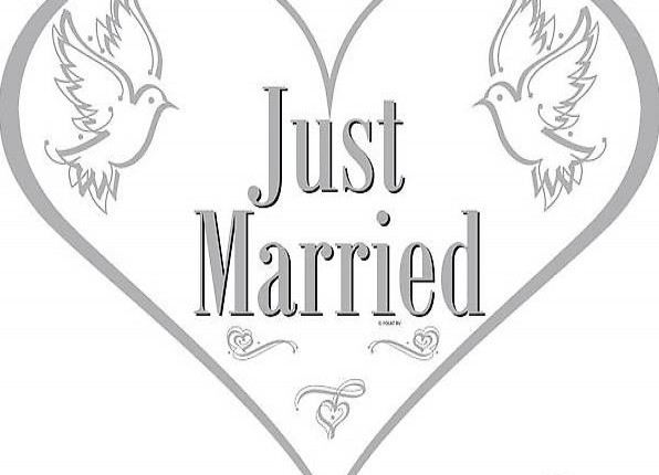 Just Married Dekoration Tür Auto Wanddekoration