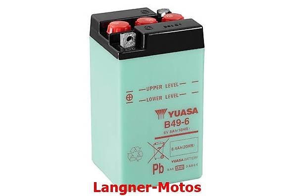 YUASA Motorrad Batterie 6V 8AH B49-6 incl. Säurep. BMW VESPA