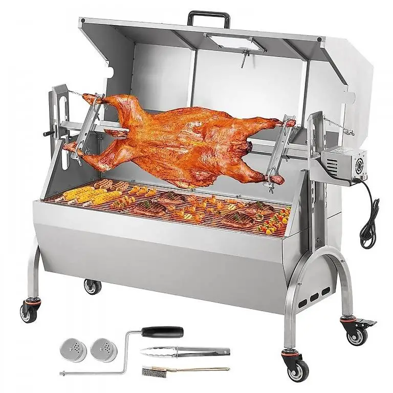 Rôtissoire Électrique 52 W 90 kg Camping barbecue 46 inch