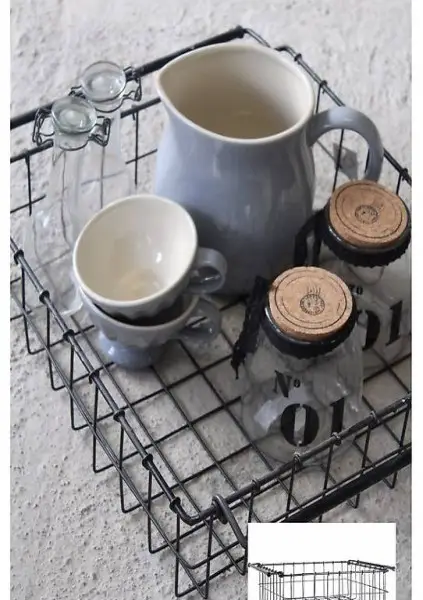  Grosser Korb/Tablett Industriestil Vintage