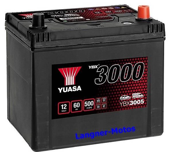 yuasa agm starterbatterie ybx 3005 12v 60ah 500a mazda rx-7