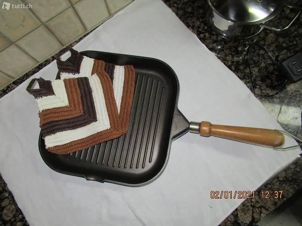 Grillpfanne, Bratpfanne mit Rillen