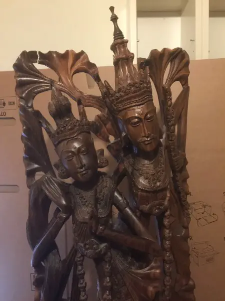 schöne antike grosse afrikanische Skulptur Tropenholz