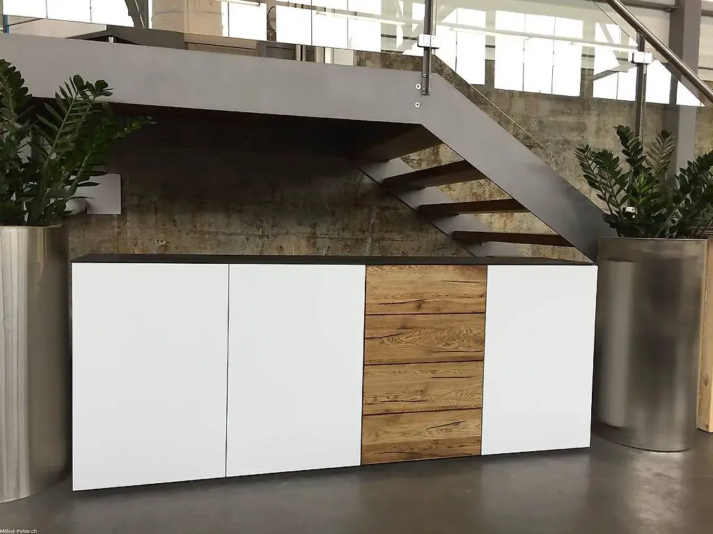 Sideboard 200cm, Front Eiche, Deckplatte Keramik