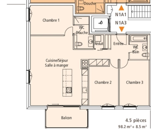 Appartement 4,5 pièces – 1er étage - Le Landeron